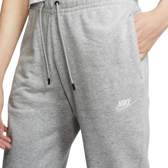 Nike womens sportswear essential fleece gray sweatpants - Picture 4 of 7